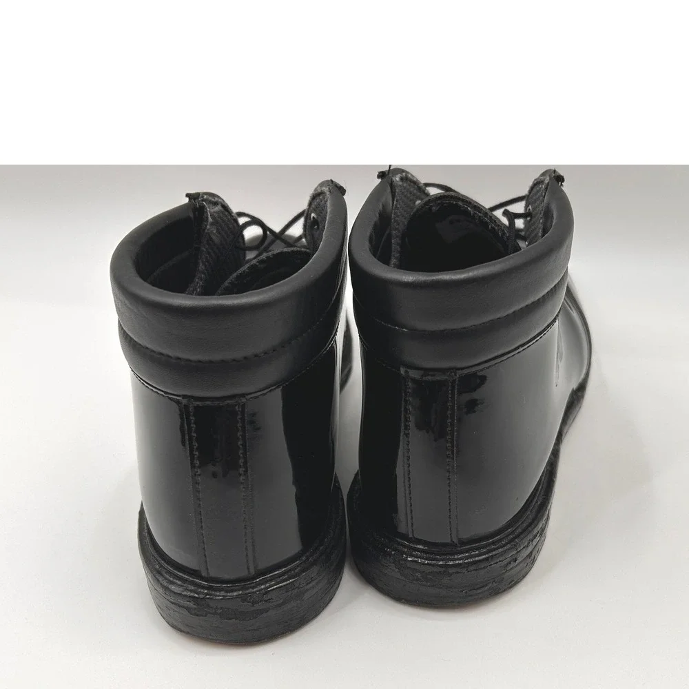 Bates Mens High Gloss Duty Chukka Boots Black Patent Leather Uniform Size 10E